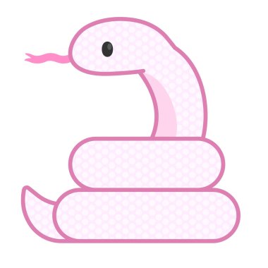 Komik ve sevimli sarmalanmış pembe bir yılan