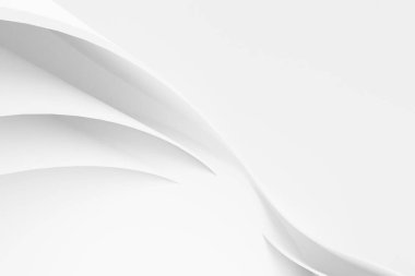 Abstract white Architecture Background. 3d render. Modern Geometric Wallpaper. Futuristic Technology Design