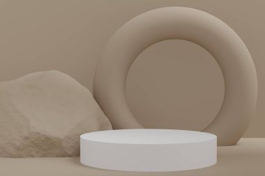 Ürün sergisi için çok az podyum arka planı var. Ürün reklamı için soyut Arkaplan Sahnesi 3d oluşturma.