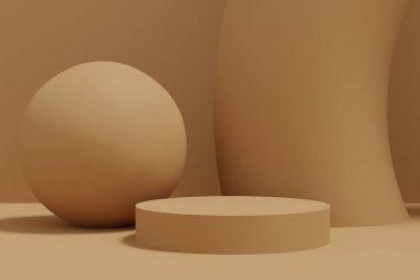 Ürün sergisi için çok az podyum arka planı var. Ürün reklamı için soyut Arkaplan Sahnesi 3d oluşturma.