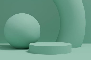 Ürün sergisi için çok az podyum arka planı var. Ürün reklamı için soyut Arkaplan Sahnesi 3d oluşturma.