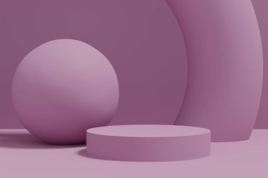 Ürün sergisi için çok az podyum arka planı var. Ürün reklamı için soyut Arkaplan Sahnesi 3d oluşturma.
