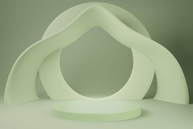 Özet olarak podyum sahnesi, 3D canlandırma sahnesi, ürün standı için..