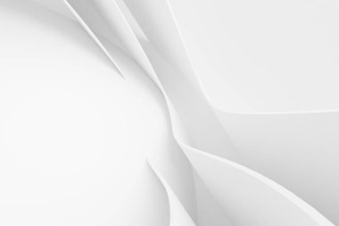 Abstract white Architecture Background. 3d render. Modern Geometric Wallpaper. Futuristic Technology Design