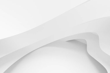 Abstract white Architecture Background. 3d render. Modern Geometric Wallpaper. Futuristic Technology Design