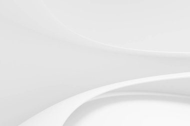 Abstract white Architecture Background. 3d render. Modern Geometric Wallpaper. Futuristic Technology Design
