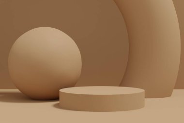 Ürün sergisi için çok az podyum arka planı var. Ürün reklamı için soyut Arkaplan Sahnesi 3d oluşturma.