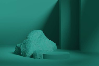 Özet olarak podyum sahnesi, 3D canlandırma sahnesi, ürün standı için..