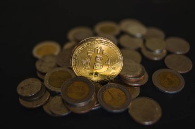 Bitcoin Kripto Para Birimi. Borsa Konsepti.