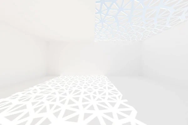 Abstract White Architecture Background Render Modern Geometric Wallpaper Futuristic Technology — Foto de Stock