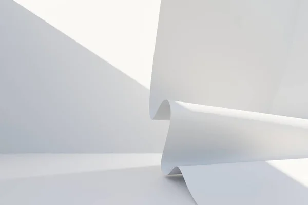 Abstract White Architecture Background Render Modern Geometric Wallpaper Futuristic Technology — 图库照片