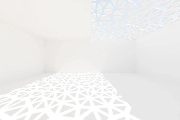 Abstract White Architecture Background Render Modern Geometric Wallpaper Futuristic Technology Стоковое Изображение