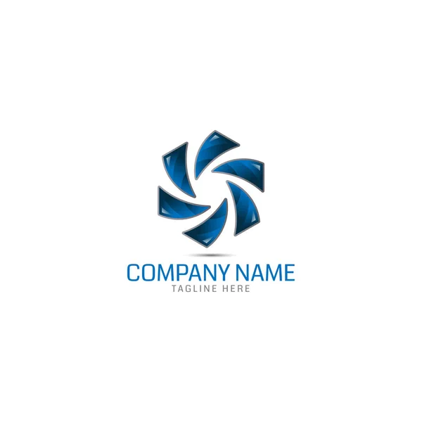Logo Bleu Avec Une Icône Unique Adapté Aux Entreprises Dans — Image vectorielle
