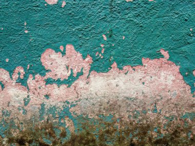 Orta Kolombiya 'nın doğu Andean Dağları' ndaki Sotaquira kasabasındaki eski bir kerpiç evinin soyulmuş dokusunun dokusunu..