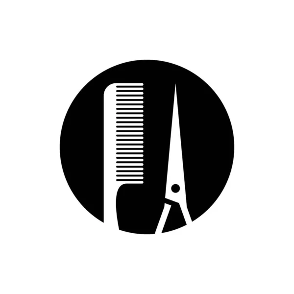 Berber Dükkanı Logo Resimleri Çizimi Tasarımı — Stok Vektör