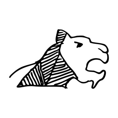 Kükreyen kaplan robot resmi tasarımı. El çizimi siyah kaplan tasarımı. Çin Yeni Yıl kutlamaları için kaplan tasviri. Basit bir karalama tarzı kaplan çizimi.