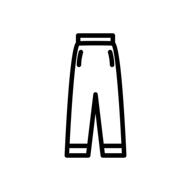 Spor Pantolonu ana hatları simgesi. Spor malzemeleri sembolü. Eşofman altı ikonu tasarımı mobil uygulamalar, web siteleri ve tasarımcılar için uygun. Vektör izole illüstrasyonu