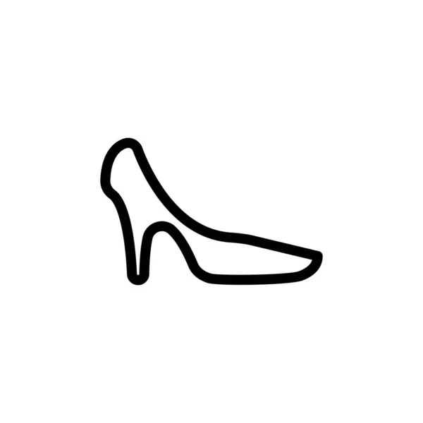 Chaussures Fille Icône Contour Talons Hauts Symbole Conception Icône Talon — Image vectorielle