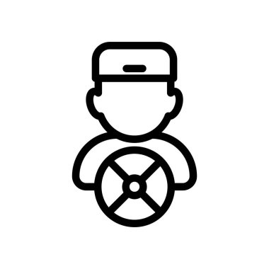 Sürücü simgesi. Sürücü mesleği sembolü. Sürücü simgesi tasarımı web sitesi, mobil uygulama ve serbest ihtiyaçlar için uygundur. izole simge illüstrasyonu