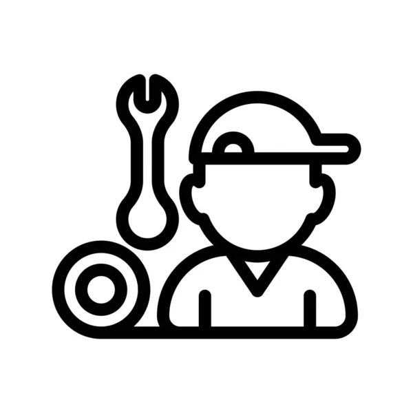 Mechanic Icon Workshop Illustration Alone Mechanic Repairman Outline Icon Suitable — Stock Vector