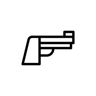 Gun firearm icon isolated on black. Pistol icon symbol suitable for graphic design and websites on a white background. Icon vector
