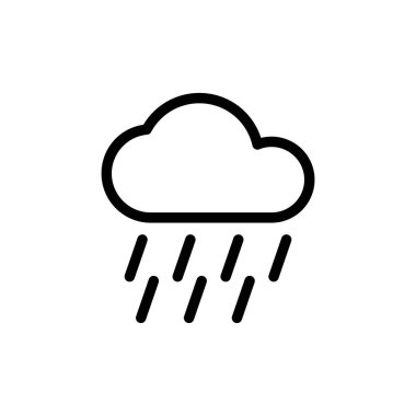 Rainy weather icon isolated on black. Rainy weather symbol suitable for graphic design and websites on a white background. Icon vector