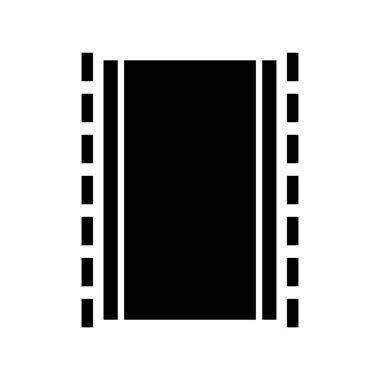 Film tape icon isolated on black. Film tape symbol suitable for graphic designers and websites on a white background. Icon vector