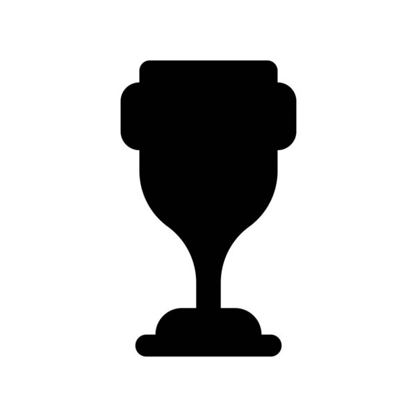 Cup icon isolated on black. Achievement trophy symbol suitable for graphic designers and websites on a white background. Icon vector