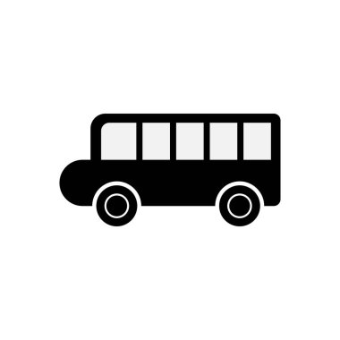 Bus vector icon design on white background suitable for traffic sign, locomotive, automotive and public transportation symbol