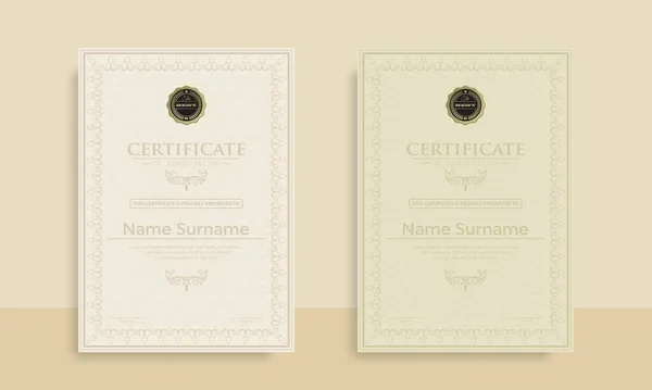 Set Diploma Certificate Achievement Template Vector Thai Outline Award Templates — Stock Vector