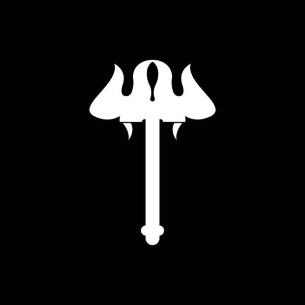 Tridente Diseño Icono Blanco Signo Neptuno Barbados Ilustración Vectorial Símbolos — Archivo Imágenes Vectoriales