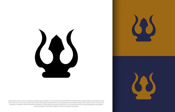 Logo Lub Ikona Projektu Ilustracji Trójząb Boga Posejdona Proste Logo — Wektor stockowy