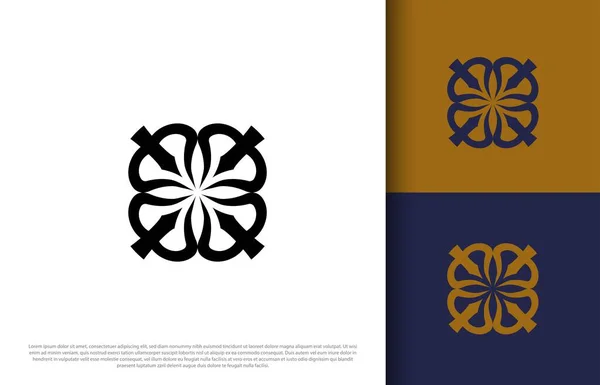 Luxus Black Ornament Emblem Design Stilvolle Linie Kunst Dekoratives Logo — Stockvektor