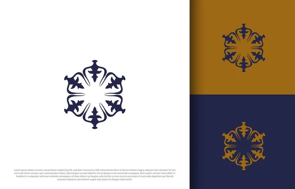 Luxe Dark Ornement Emblème Design Élégant Ligne Art Logo Décoratif — Image vectorielle