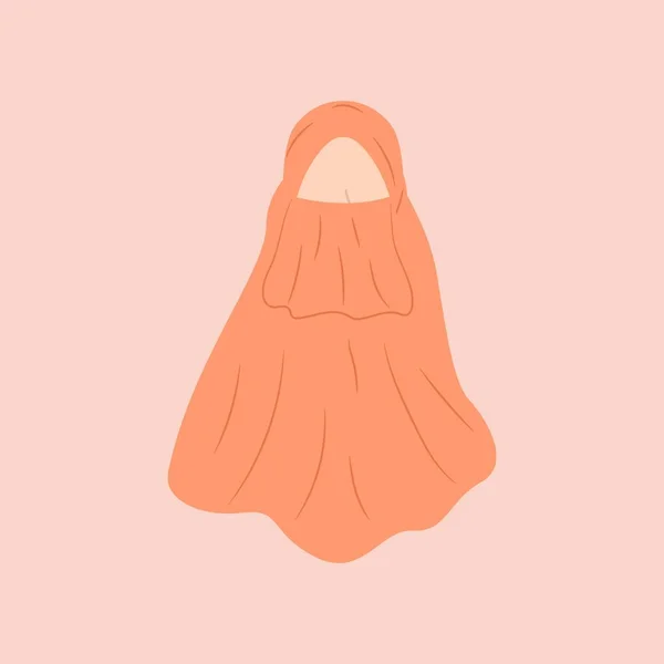 모슬렘 캐릭터는 스타일의 히잡을 이슬람교 캐릭터의 아바타는 이슬람교 그래픽 요소의 — 스톡 벡터