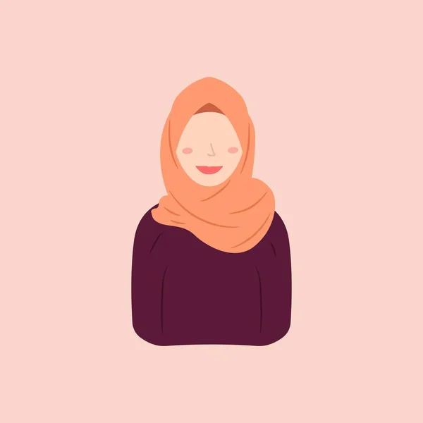 流行の 人気と現代的なスタイルでヒジャーブを身に着けているイスラム教徒の女性のキャラクターデザイン イスラム教徒の女性の文字の様々なアバターはイスラムグラフィック要素のニーズに適しています — ストックベクタ