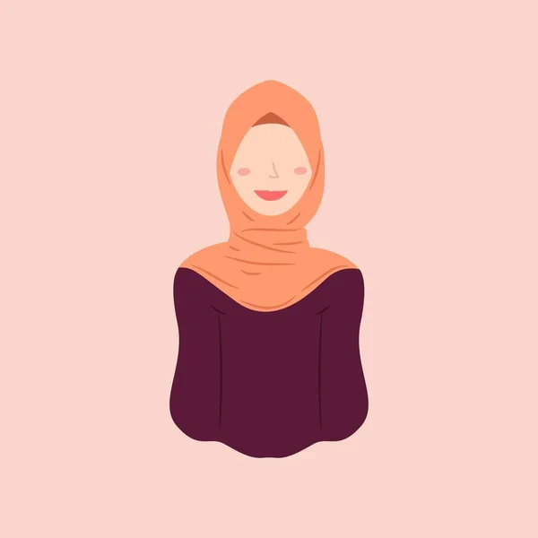 穆斯林女性角色穿着时髦 流行和现代风格的头巾设计 穆斯林妇女角色的各种形象适合伊斯兰图形元素的需要 — 图库矢量图片