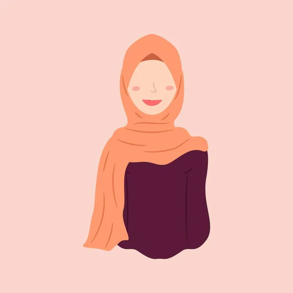 流行の 人気と現代的なスタイルでヒジャーブを身に着けているイスラム教徒の女性のキャラクターデザイン イスラム教徒の女性の文字の様々なアバターはイスラムグラフィック要素のニーズに適しています — ストックベクタ