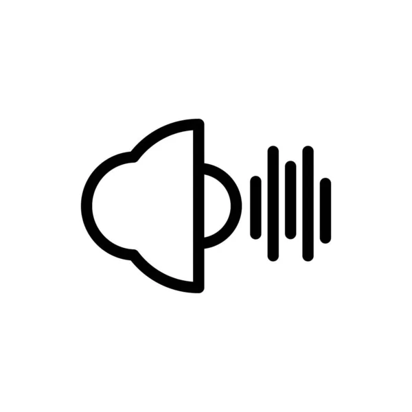 トレンディーなラインスタイルのデザインで音楽オーディオアイコン ベクトルグラフィックイラスト ウェブサイト アプリ インターフェイスのデザインのための音楽オーディオシンボル ブラックアイコンベクトルデザイン — ストックベクタ