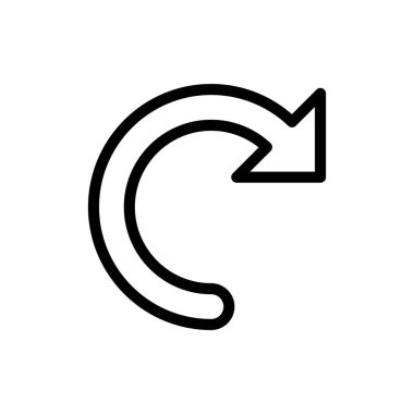 Moda tarzı tasarımında geri simge. Vektör grafik çizimi. Web sitesi, logo, uygulama ve arayüz tasarımı için geri döndür. Siyah simge vektör tasarımı