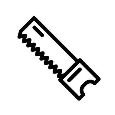 Testere vektör illüstrasyonu görüntü, web sitesi, logo ve tasarımcı için uygun işaret simgesini izole etti. Yüksek kaliteli siyah biçim vektör simgesi