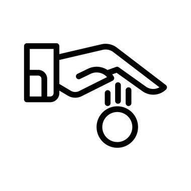 gösterime, web sitesine, logoya ve tasarımcıya uygun izole edilmiş işaret simgesini öde. Yüksek kaliteli siyah biçim vektör simgesi