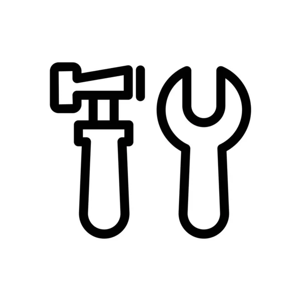 Kladivo Klíč Vektorové Ilustrace Izolované Symbol Ikony Vhodné Pro Zobrazení — Stockový vektor