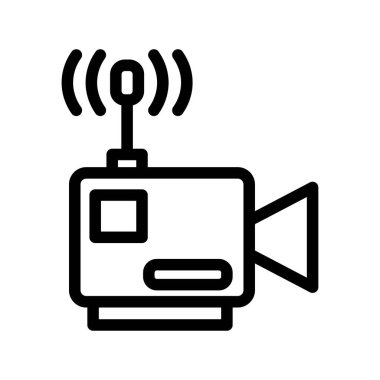 Kamera simgesi veya logo vektör illüstrasyonu görüntü, web sitesi, logo ve tasarımcı için uygun işaret sembolü izole edildi. Yüksek kaliteli siyah biçim vektör simgesi