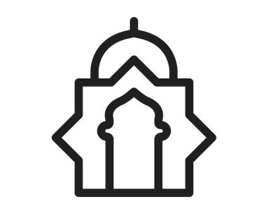 İslami Vektör Tasarım Simgesi ana hatları web siteniz, görüntüleme ve tasarım ihtiyacınız için uygun beyaz arkaplan