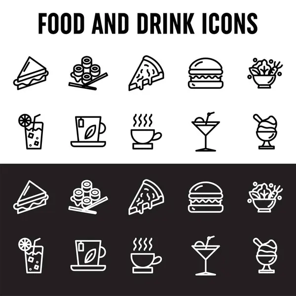 food and drink Icons design. Vector symbols in trendy and modern line style on white background suitable for the needs of websites, programmers, developers and designers. Icon vector design