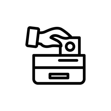 Simge tasarımı kaydediliyor. Web siteleri, programcılar, geliştiriciler ve tasarımcıların ihtiyaçları için uygun beyaz zemin üzerinde modayı ve modern satır tarzını temsil eden semboller. Simge vektör tasarımı