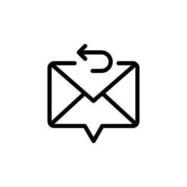 E- posta yeniden oynatma simgesi veya logo tasarımı izole edilmiş işaret sembolü çizimi - tasarımcılar, web geliştiricileri, görüntüleyiciler ve web siteleri için uygun yüksek kalite satır biçimi vektör simgesi