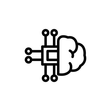 Yapay zeka simgesi ya da logo tasarımı izole edilmiş işaret sembolü çizimi - tasarımcılar, web geliştiricileri, görüntüleyiciler ve web siteleri için uygun yüksek kalite çizgi biçimi vektör simgesi