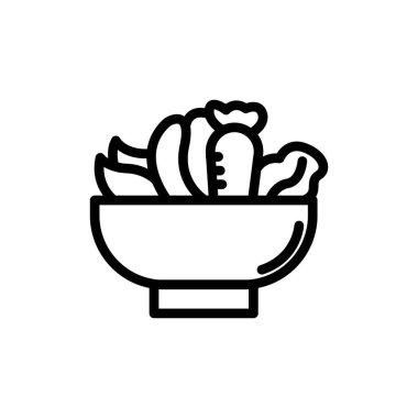 Wellness yiyecek simgesi veya logo tasarımı izole edilmiş işaret sembolü çizimi - tasarımcılar, web geliştiricileri, görüntüleyiciler ve web siteleri için uygun yüksek kalite çizgi biçimi vektör simgesi